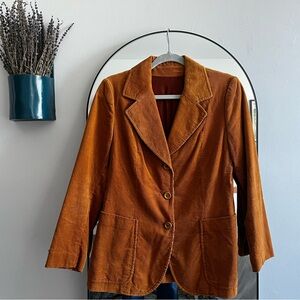 Vintage Corduroy Blazer Jacket in Rust